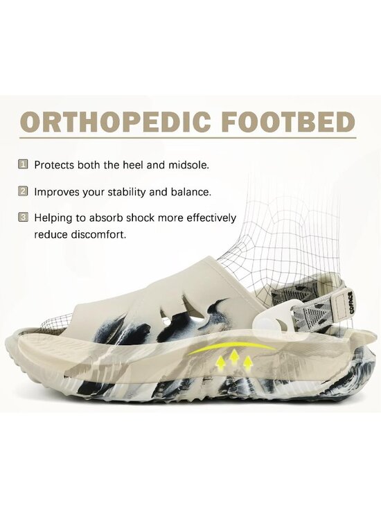 Men\'s Cream Orthopaedic Mules Recovery Sandals Summer Fascistic Casual